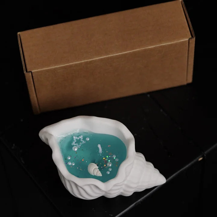 Conch Shell Scented Candle - Home Bedroom Fragrance Deodorizer with Plant Essential Oils - Ornament & Gift