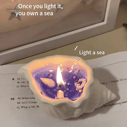 Conch Shell Scented Candle - Home Bedroom Fragrance Deodorizer with Plant Essential Oils - Ornament & Gift