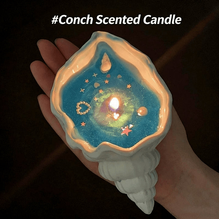 Conch Shell Scented Candle - Home Bedroom Fragrance Deodorizer with Plant Essential Oils - Ornament & Gift