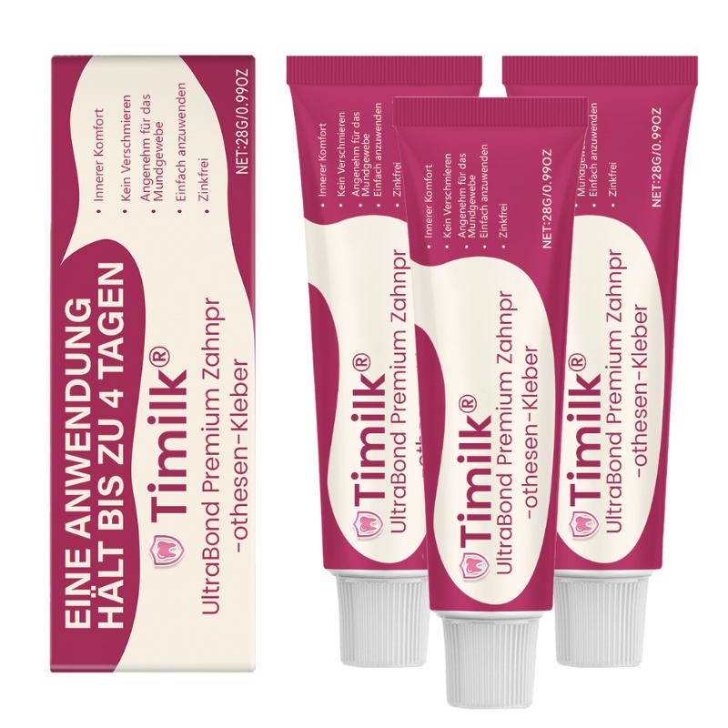 Timilk® UltraBond Premium Denture Adhesive 🔥 FDA Certified (Clinically Proven 4-Day Hold for Secure, Comfortable & Zinc-Free Denture Fit