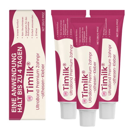 Timilk® UltraBond Premium Denture Adhesive 🔥 FDA Certified (Clinically Proven 4-Day Hold for Secure, Comfortable & Zinc-Free Denture Fit