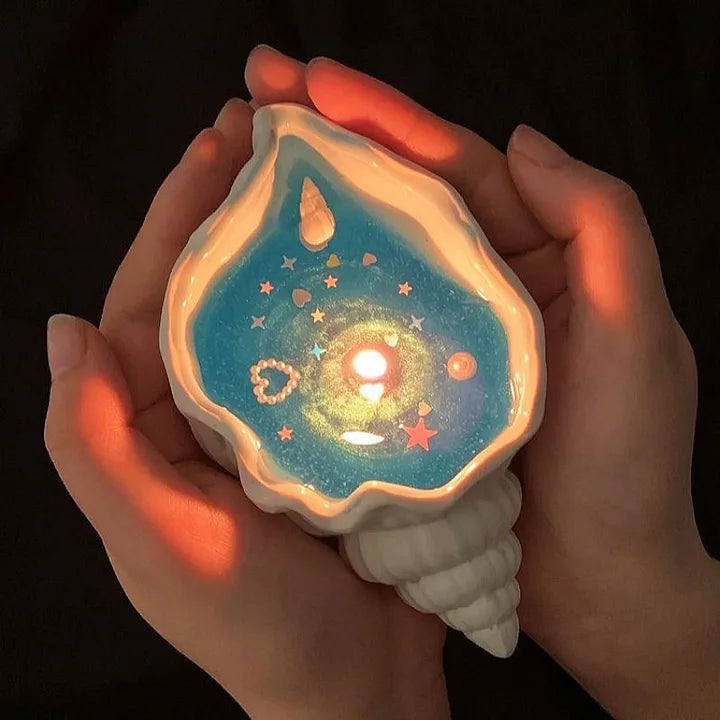 Conch Shell Scented Candle - Home Bedroom Fragrance Deodorizer with Plant Essential Oils - Ornament & Gift