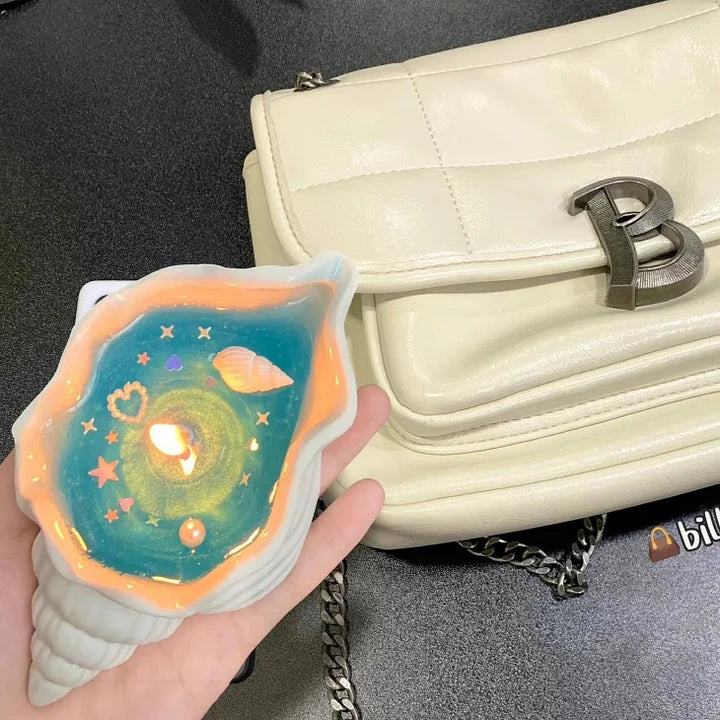 Conch Shell Scented Candle - Home Bedroom Fragrance Deodorizer with Plant Essential Oils - Ornament & Gift