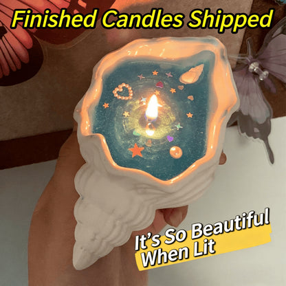 Conch Shell Scented Candle - Home Bedroom Fragrance Deodorizer with Plant Essential Oils - Ornament & Gift