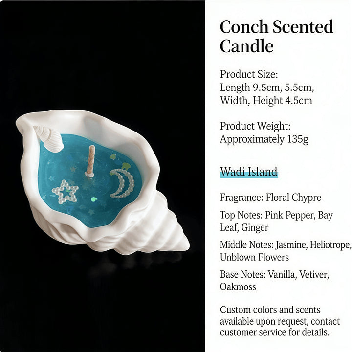 Conch Shell Scented Candle - Home Bedroom Fragrance Deodorizer with Plant Essential Oils - Ornament & Gift
