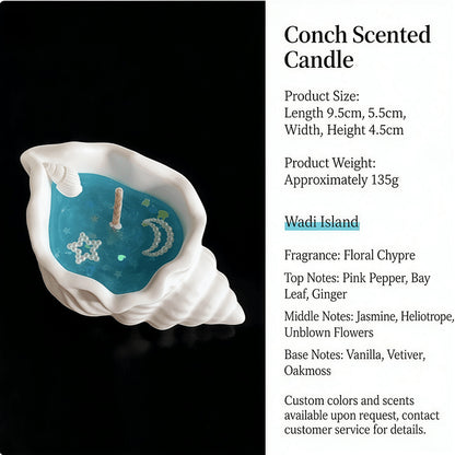 Conch Shell Scented Candle - Home Bedroom Fragrance Deodorizer with Plant Essential Oils - Ornament & Gift