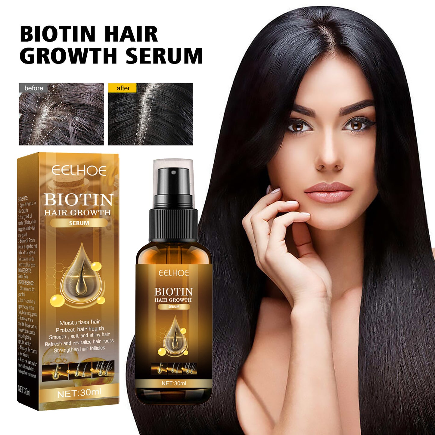 HOT SALE 🔥Biotin hair spray🔥 For thicker, stronger hair in just a few weeks