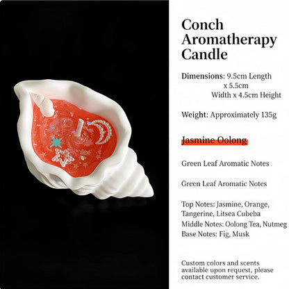 Conch Shell Scented Candle - Home Bedroom Fragrance Deodorizer with Plant Essential Oils - Ornament & Gift